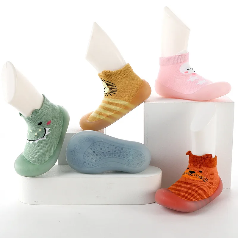 Baby Floor Shoes Children Sock Shoes Non-slip Floor Socks Kids Boy Girl Soft Rubber Sole Shoes Toddler Sock Shoes Infant Booties 2