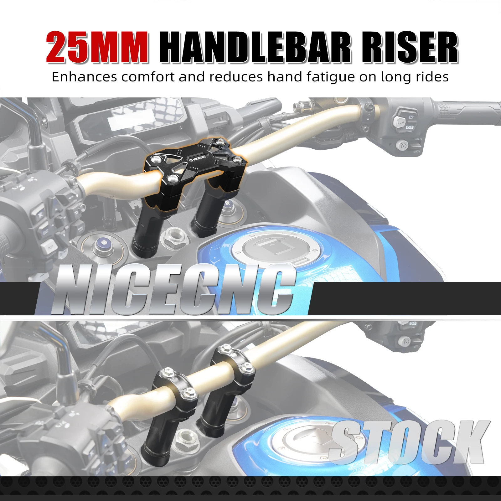 NICECNC 25 mm Motorrad-Lenker-Riser für Honda CRF1100L Africa Twin 2020–2025 CRF1100L Africa Twin Adventure 2020–2025 2024 – Detail 6