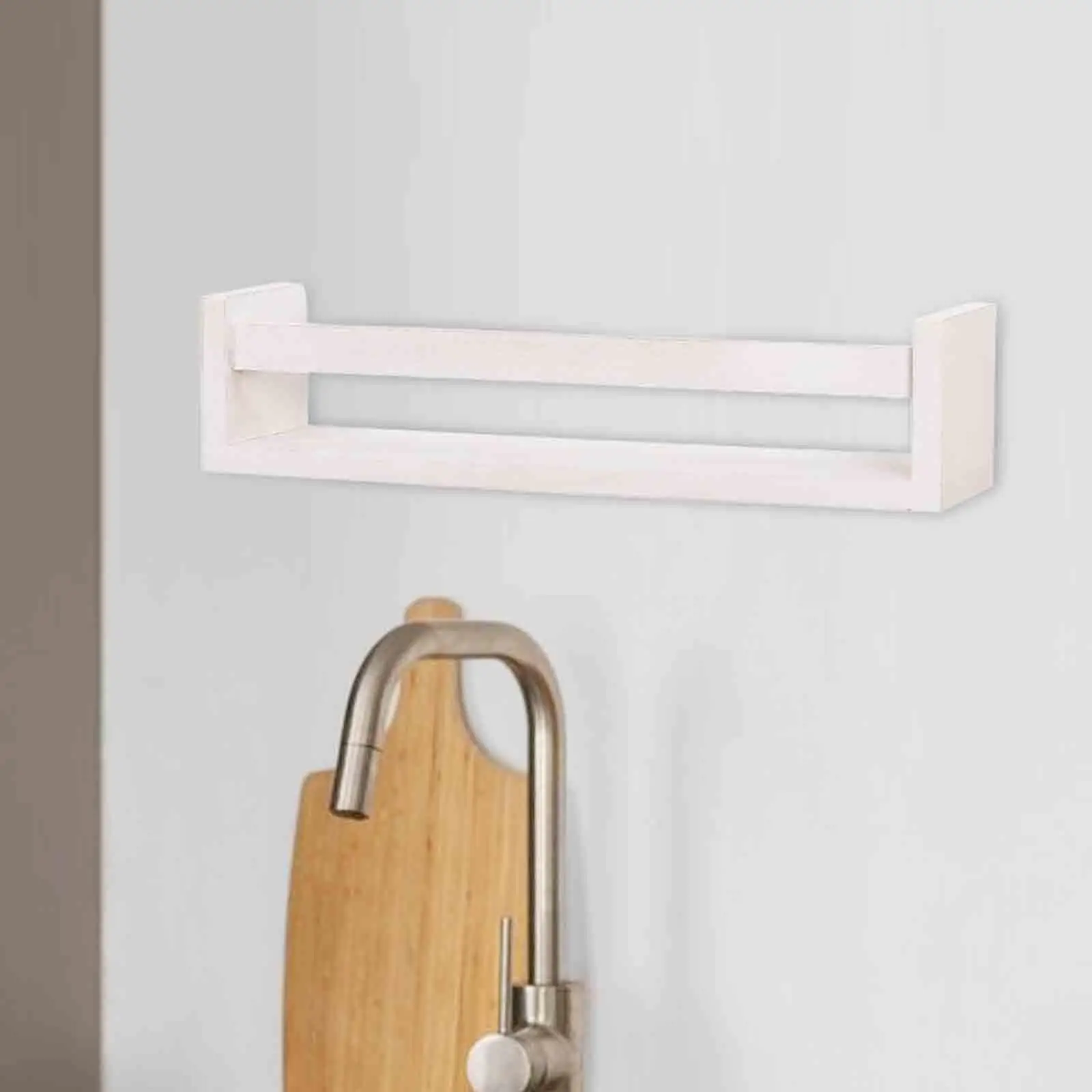 Wood Multifunction Spice Rack Display Shelf Wall Mounted Hanging Wall Bookshelves Storage Rack for Pantry Bedroom Kids Room