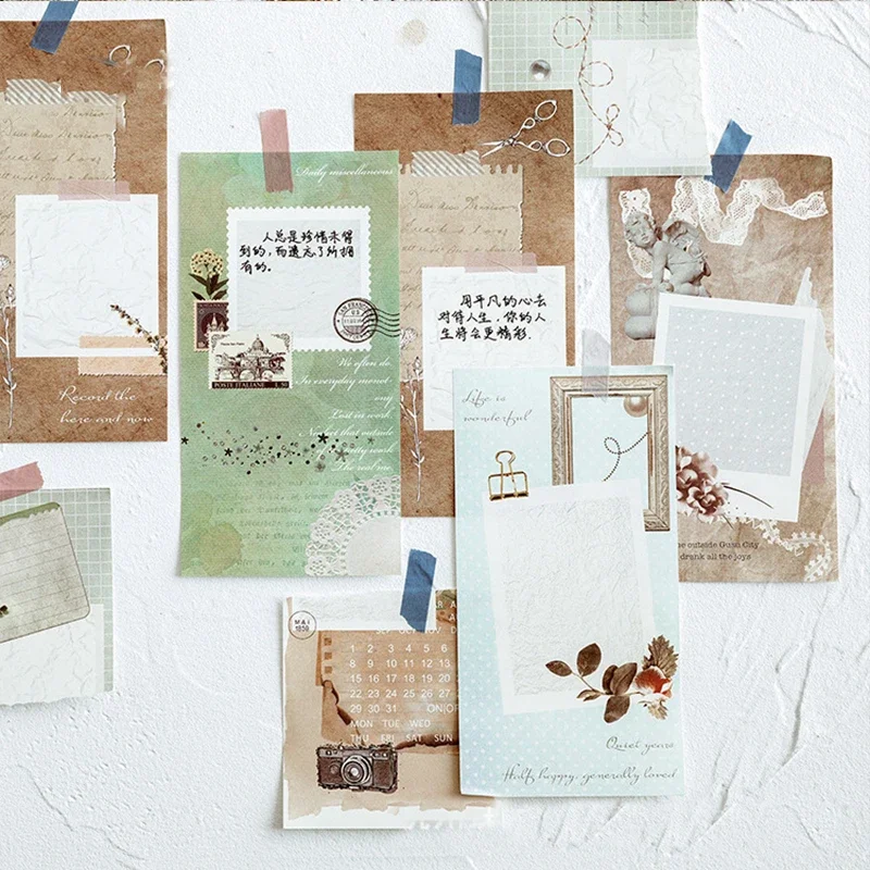 

30Pcs Notepad Pad Sticky Memo Morandi style Diary Scrapbooking Stationery office decoration notepad massage 164*80mm