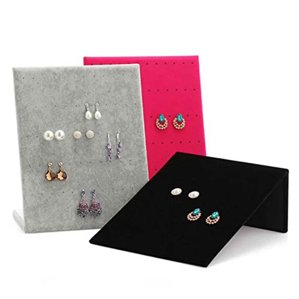 

L-shape Sloping Pad Earring Ear Stud 60 Holes Counter Display Showcase Rack