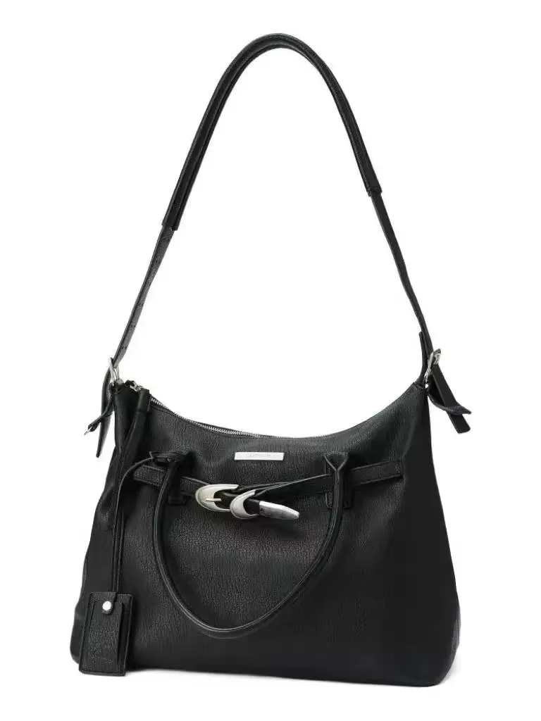 High-End Leather Motorcycle Handbag Large Capacity Commuter Women's Fashion Trend Single Shoulder Slant Cross Bag