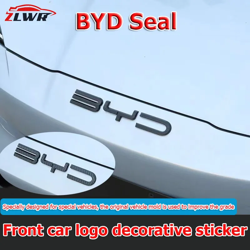 ZLWR BYD Seal BYD Letters Car Front Sticker ABS Sticker Car Logo Sticker Car Decoration