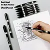 3/5Pcs Set Dual Tip Permanent Art Marker Fineliner Pen 0.5mm 1mm Fine Line Comics Painting Drawing Signature Writing Stationery 6