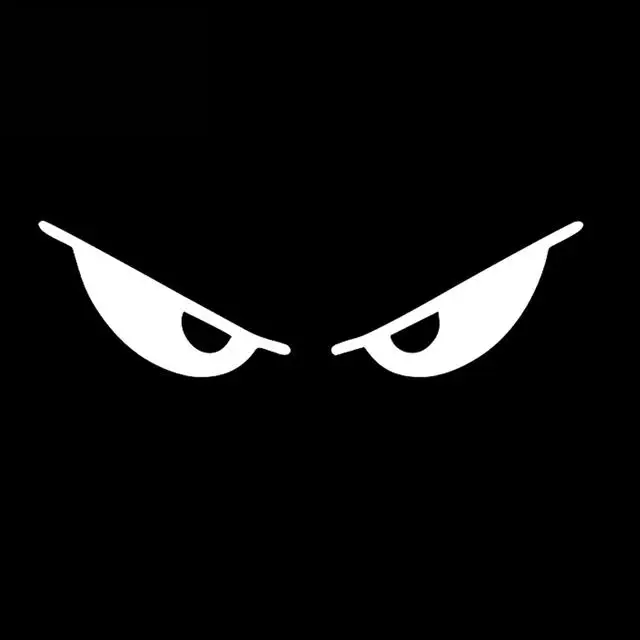 1PC PET Reflective Car Sticker Motorcycle Helmet Evil Eyes Shape Body Sticker Personalized Decoration Helmet Sticker