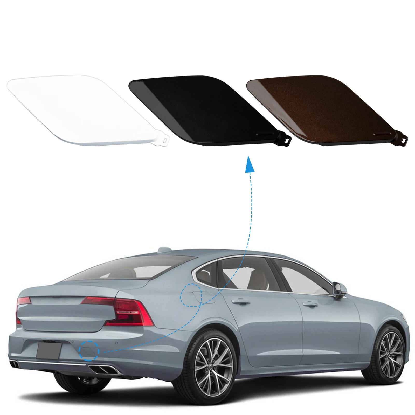 Rear-Bumper-Tow-Hook-Cover-Cap-Towing-Eye-For-VOLVO-S90-Accessories ...