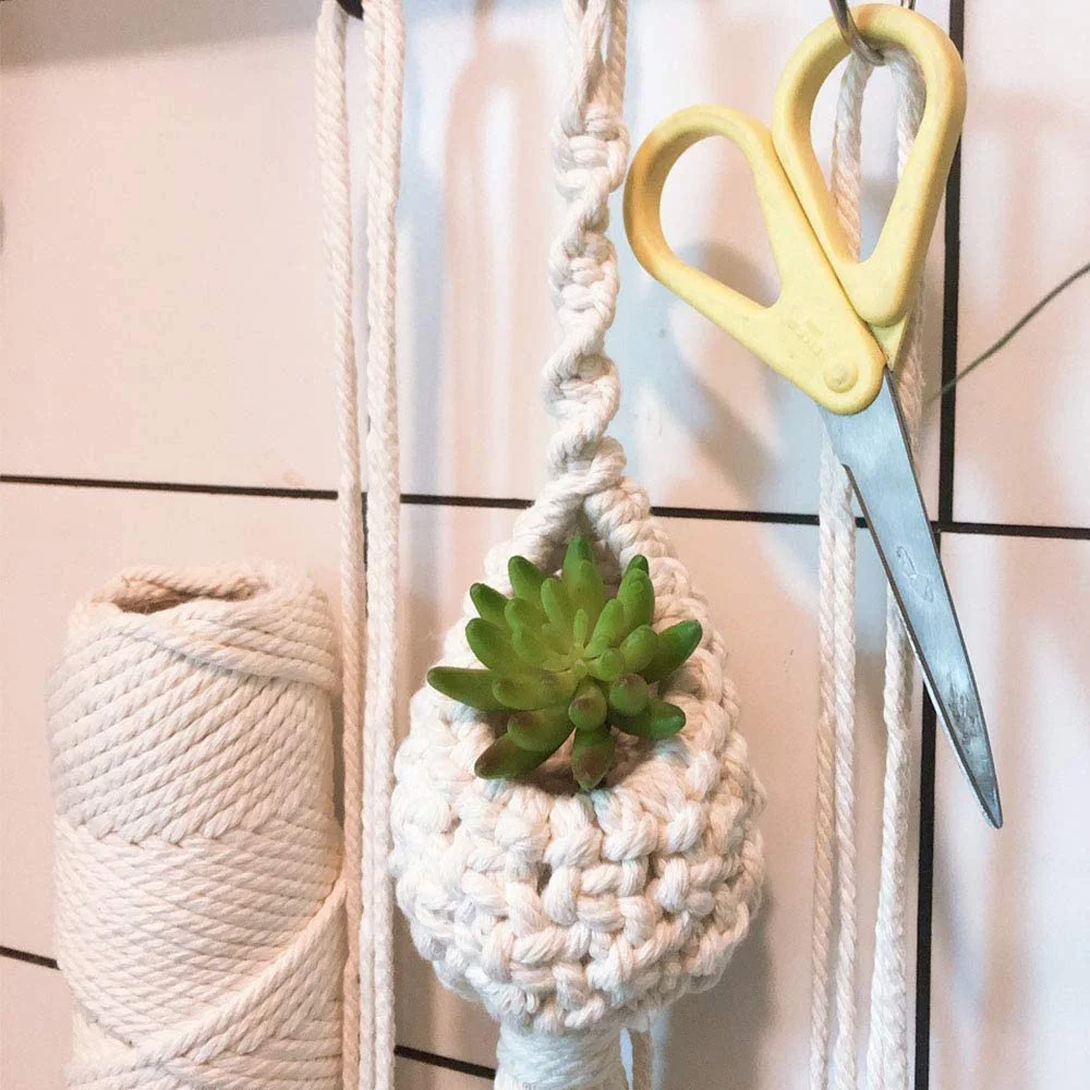 Macrame Cotton Cord Natural Cotton Rope Twisted Soft Cord String DIY Wall Hanging Plant Hangers Craft Knitting Craft macrame cord,cotton rope