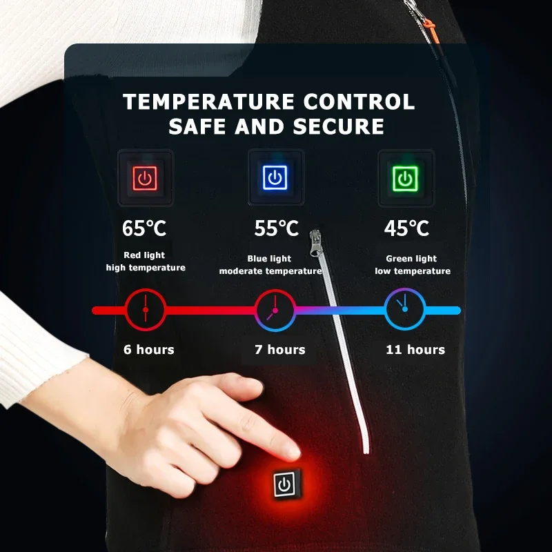 Winter Heated Vest Jacket for men women 5/8 Areas Jacket Heated Heating Warmer USB Tactical Jacket Thermal Vest Body Waistcoat 3