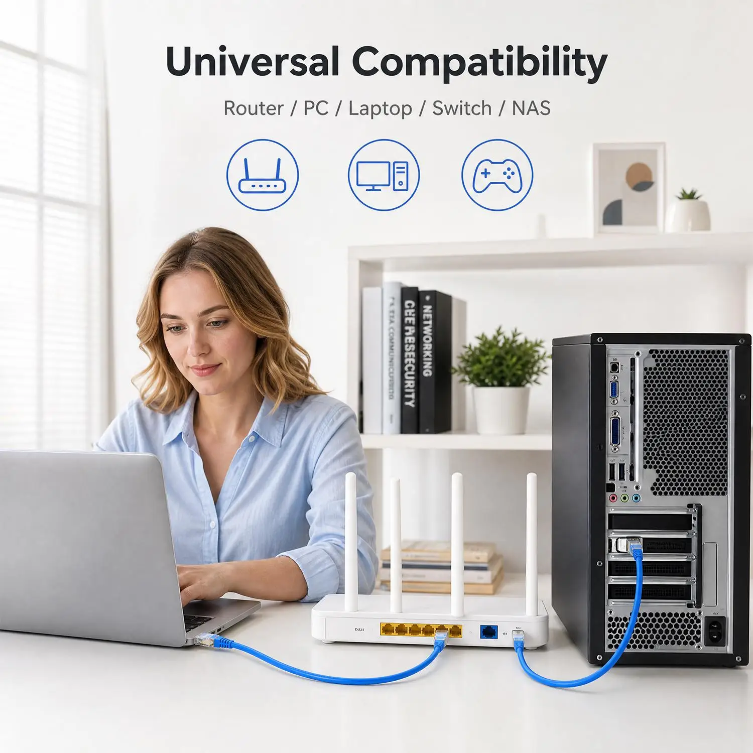 Cat6 이더넷 케이블 기가비트 고속 1000Mbps 인터넷 케이블 RJ45 차폐 네트워크 LAN 코드 (PS5, PS4, PS3, Xbox, 노트북, 라우터, PC용)
