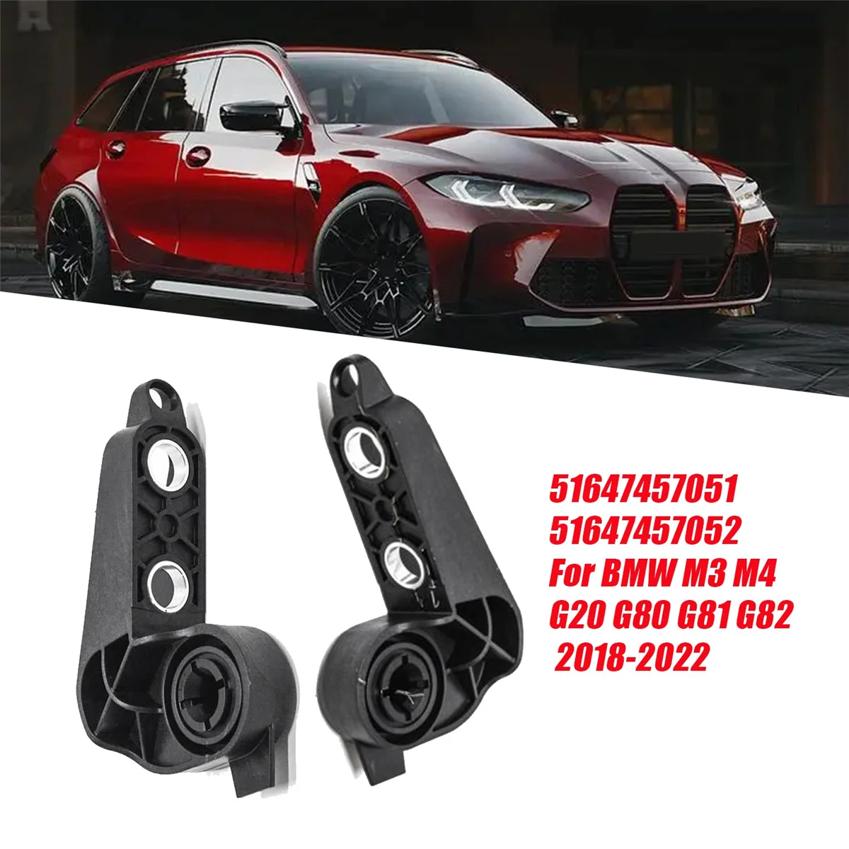1Pair Car Bumper Upper Shutter Bracket 51647457051 51647457052 for 