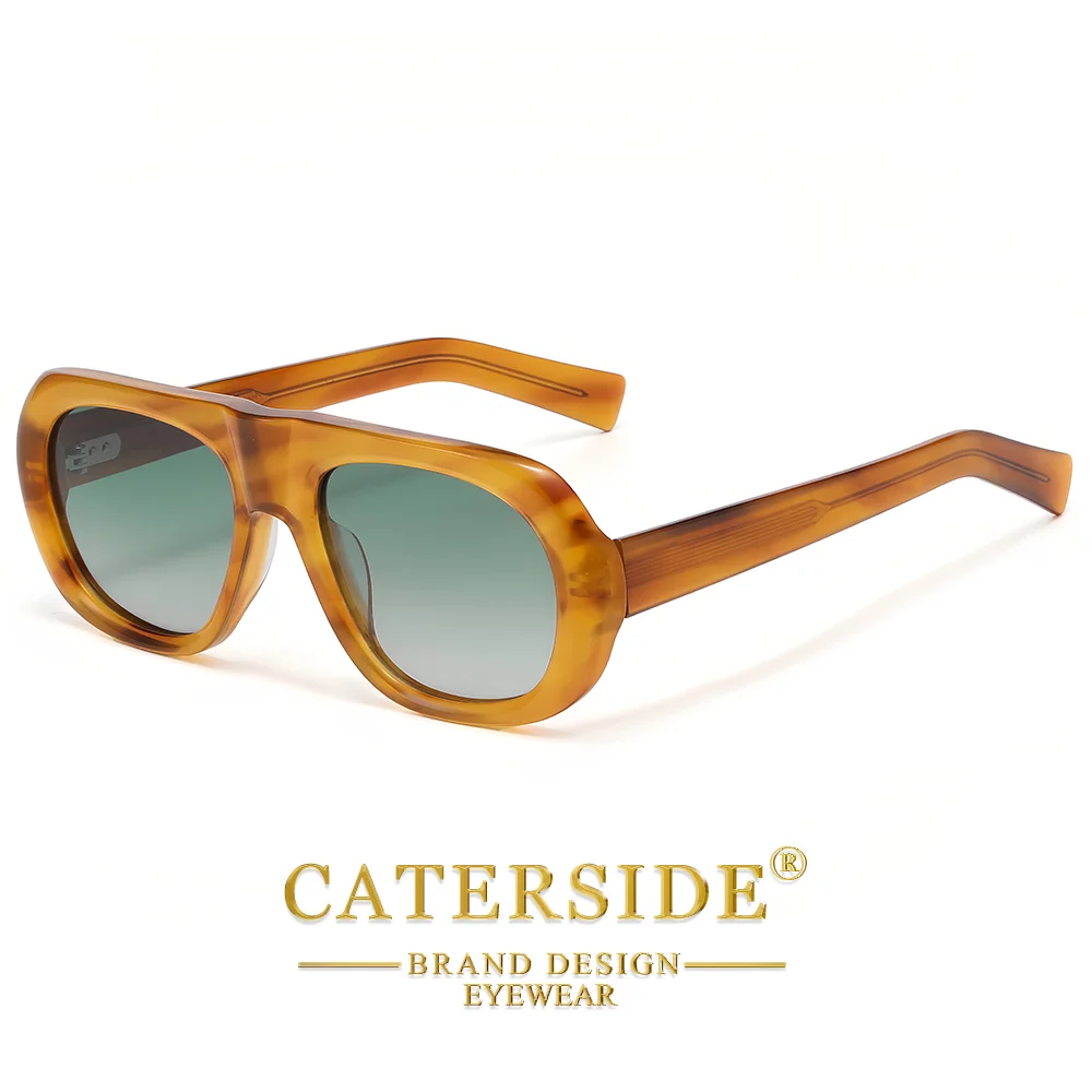 CATERSIDE Retro Herren Polarisierte Sonnenbrille Premium Acetat Dickrahmige Verlaufsgläser Damen Outdoor Reise Luxus-Brille – Detail 10