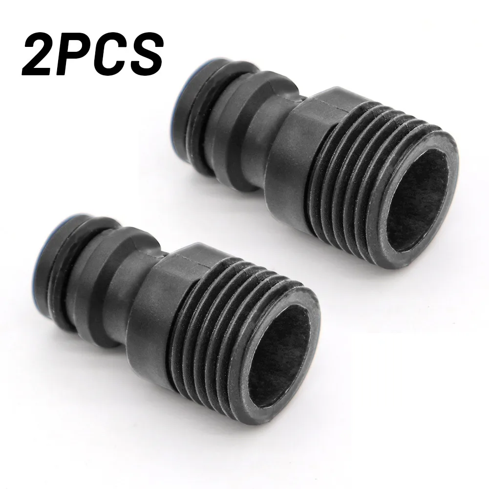 2Pcs 1/2" BSP Threaded Tap Quick Connectors Adaptor Garden Water Hose Quick Pipe Nipple Connector Fitting