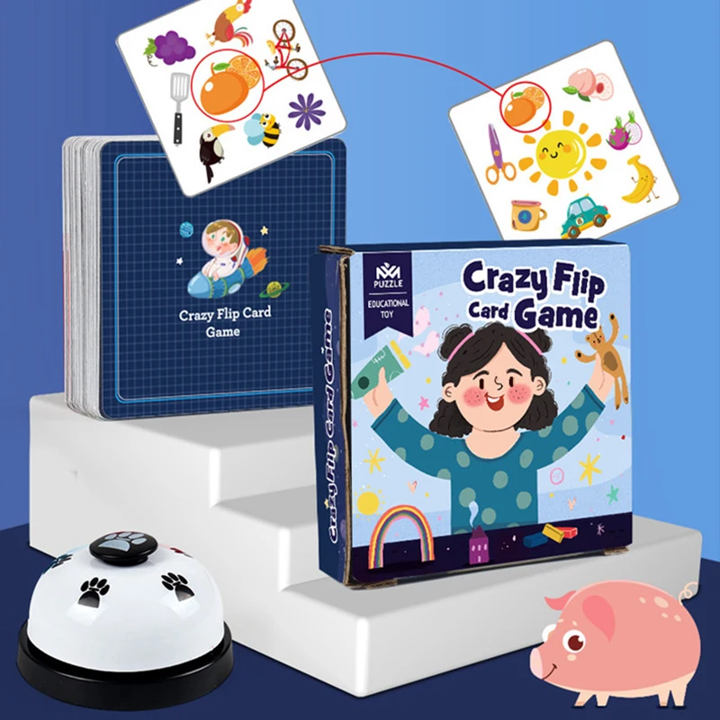 Crazy Flip Card Cognition Matching Game Reaction Brain Memory Training Interactive Table Game Kids Montessori Educational Toys 2