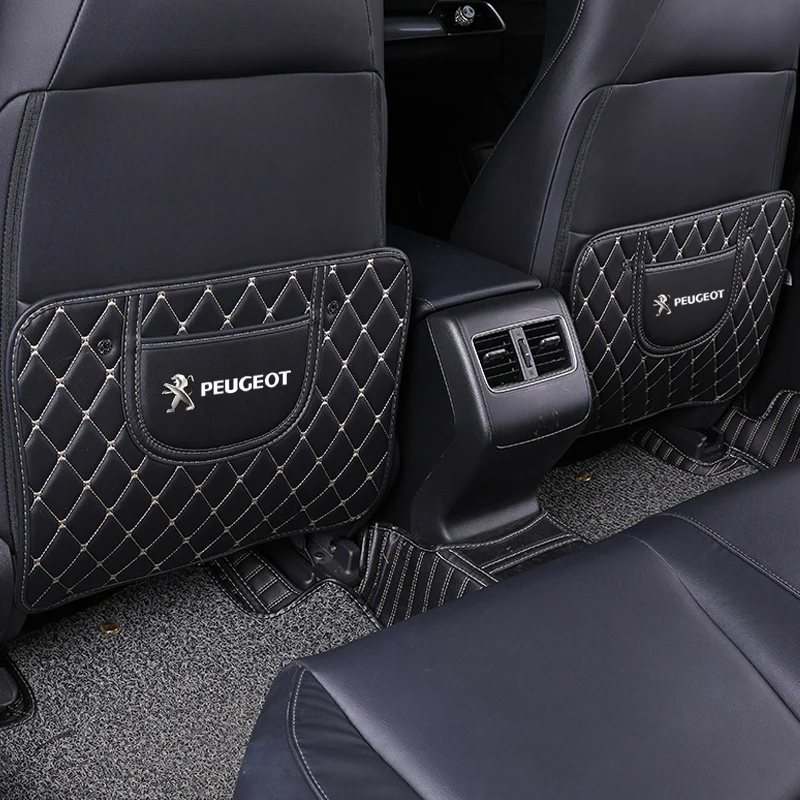 1Pcs Car Seat Backrest Protection Anti-kick Mat For Peugeot 307 207 308 206 208 106 407 807 408 607 107 301 205 108 406 508 2008