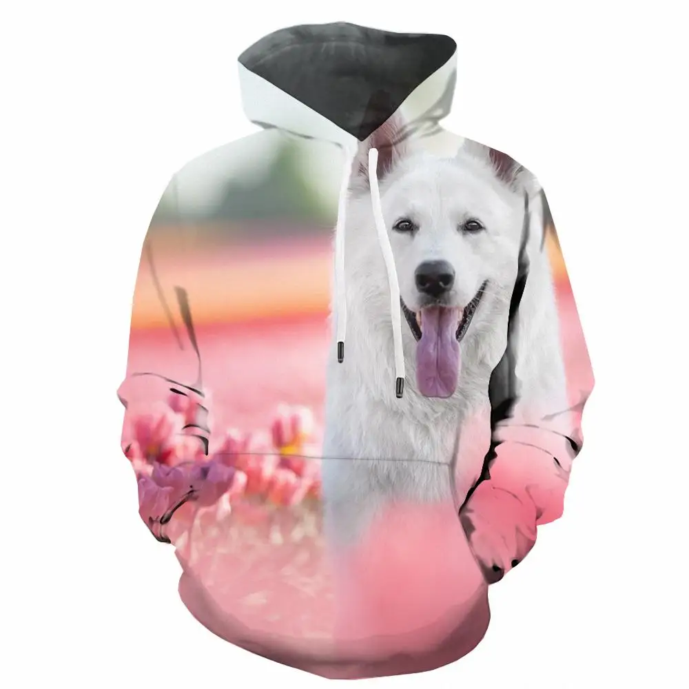

Somepet Animal Hoodie Men Dog 3d Printed Flower Sweatshirt Printed Mens Clothing Funny Autumn New Man