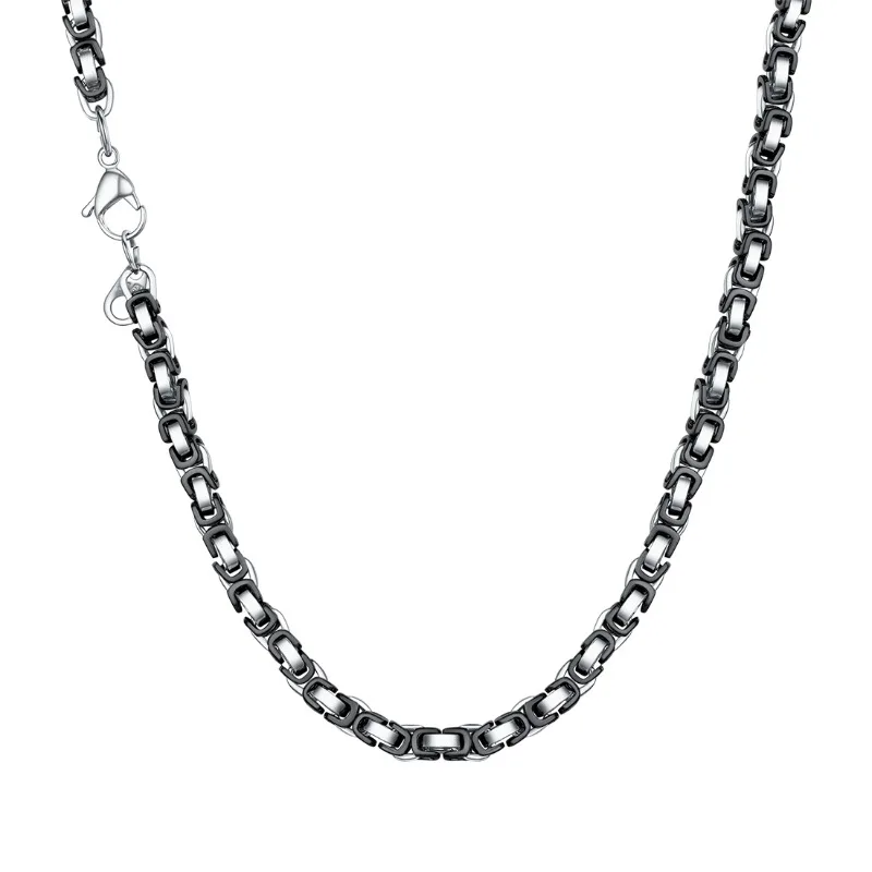

Men Stainless Steel Link Chains Necklace Multicolor Byzantine Long Chain Necklaces Hip Hop man Punk Jewelry