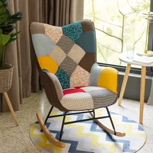  Nordic Chair Modern Chair Louis Rocking Chair Apartment Leisure Chair Living Room Chair Single Sofa Chair Furniture Pink Chairs 