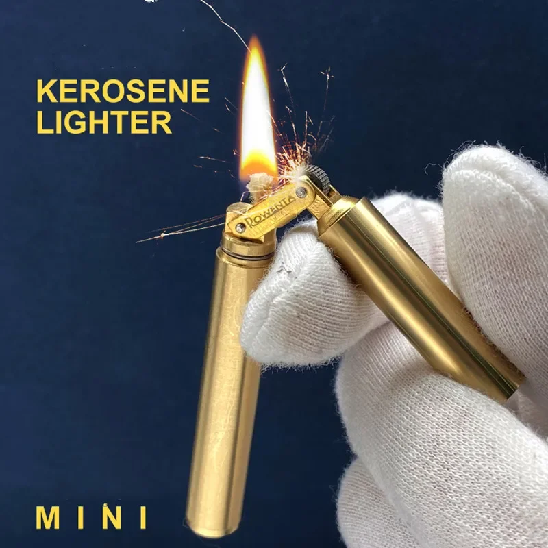 2022 Nuovo Ottone Cherosene Nunchakus Accendini Antivento Mini Retro Mola Accensione Flint Free Fire Men Fumo Giocattolo Regalo