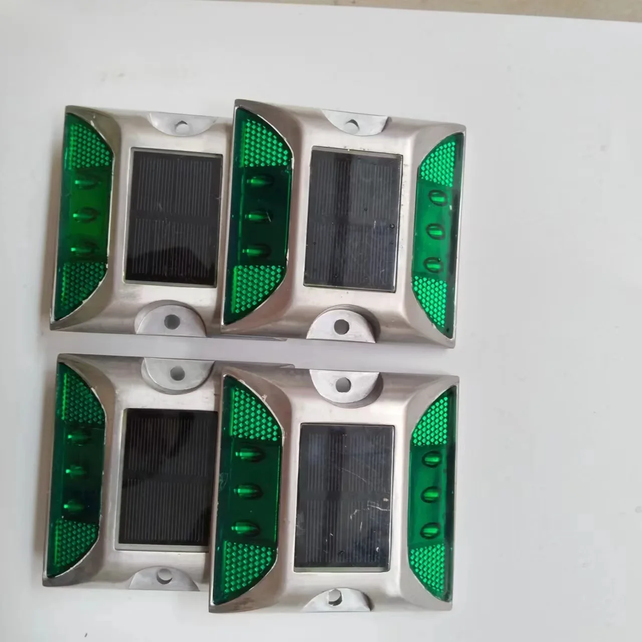 4 Pc Solar Spike Light Profile Label Led Highway Cast Aluminum Ground Buried Light Flash Road Warning solar ground lights
