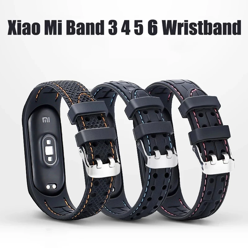 

Силиконовый ремешок для Xiaomi Mi band 7 6 5 4, спортивный сменный Браслет для смарт-часов Mi band 3 4 5 6