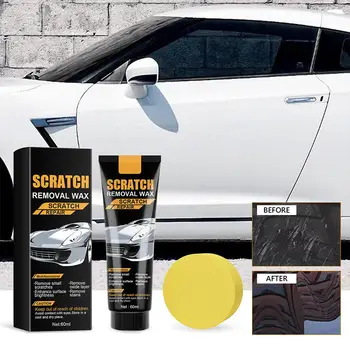Kit di riparazione graffi per auto da 120 ml: struccante e restauratore di graffi per vernice per auto con spugna, kit di lucidatura e ceratura per la riparazione della vernice dei veicoli