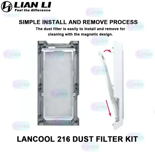LIAN LI High Density Magnetic Filter for LANCOOL 216 Chassis Front Mesh Panel,PC Case Dust Net Black and White LAN216-2X/2W - Image 2