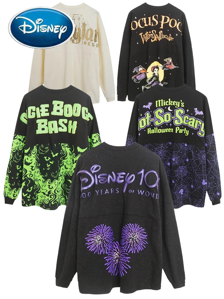 disney-sweat-shirt-chateau-des-merveilles-pour-femme-et-enfant-haut-unisexe-fete-d'halloween-souris-des-clerose-ants-reunion-couple-enfant-100-ans