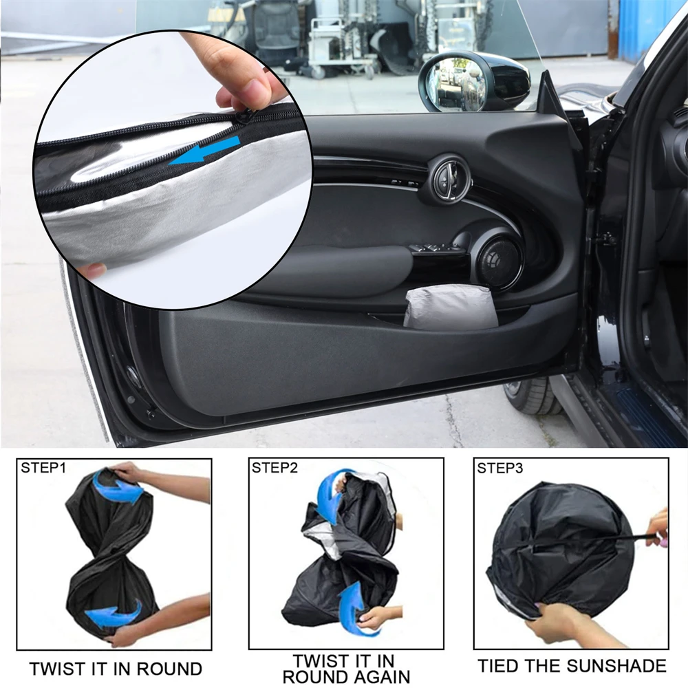 For Mini Cooper S Hardtop 4 Door 2015- Car Visor Sunscreen Window Sun Shade Blocks Parasol Coche UV Rays Driver Protection