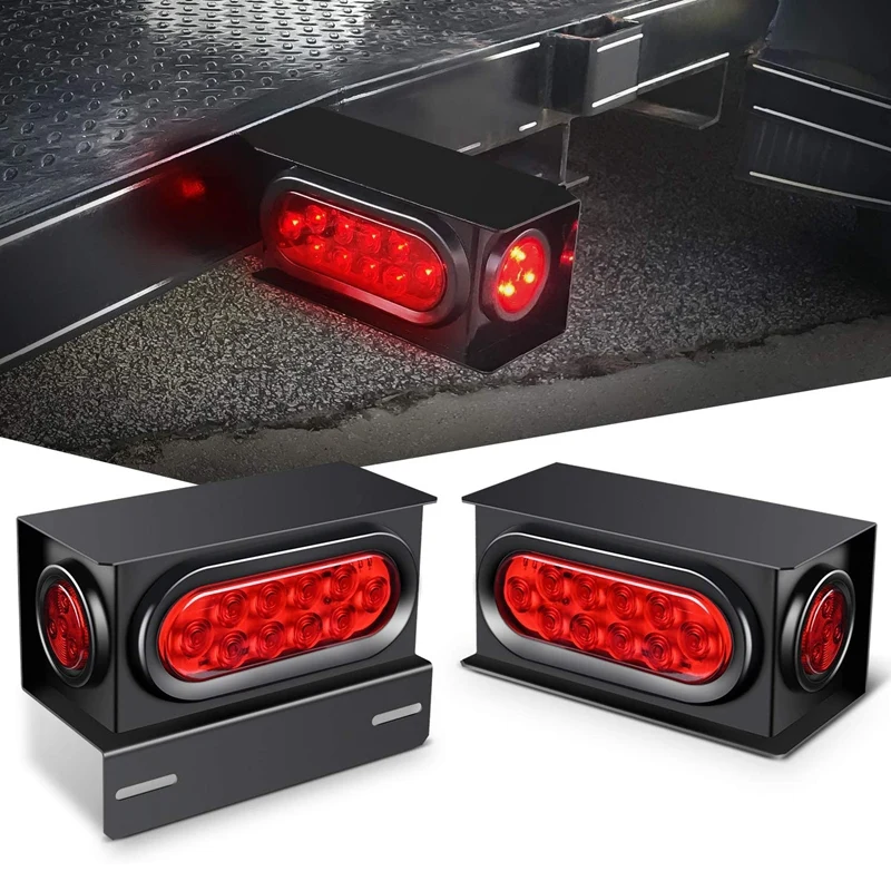 

2PCS Trailer LED Tail Light Rear Side Marker Lights Waterproof Stop Brake Lamp For RV Truck Jeep