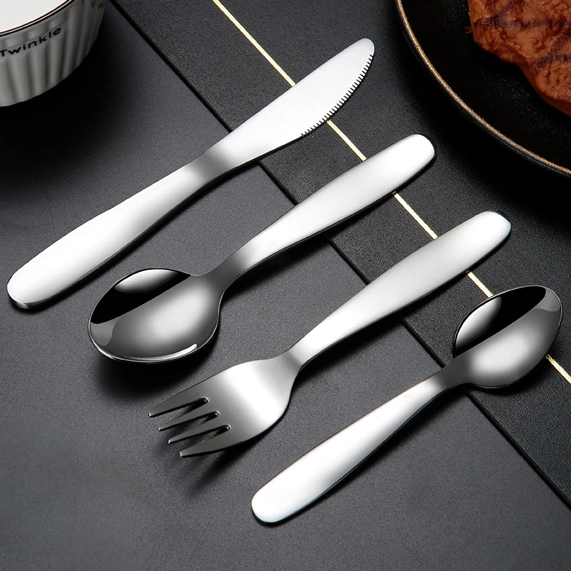 304 Stainless Steel Cutlery Set For Children Western-style Cute Kid Knives Forks Spoons Dinnerware Set Utensils for kitchen