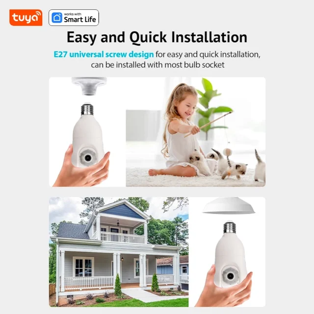 실내외 보안을 위한 혁신적인 Tuya 스마트 전구 보안 카메라