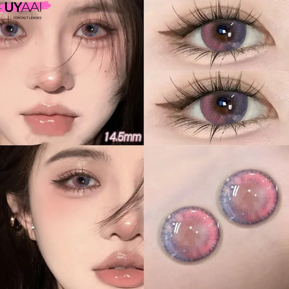 Halloween Cosplay Red Anime Eye Contact Lenses - Graduated Colored Makeup Accessory