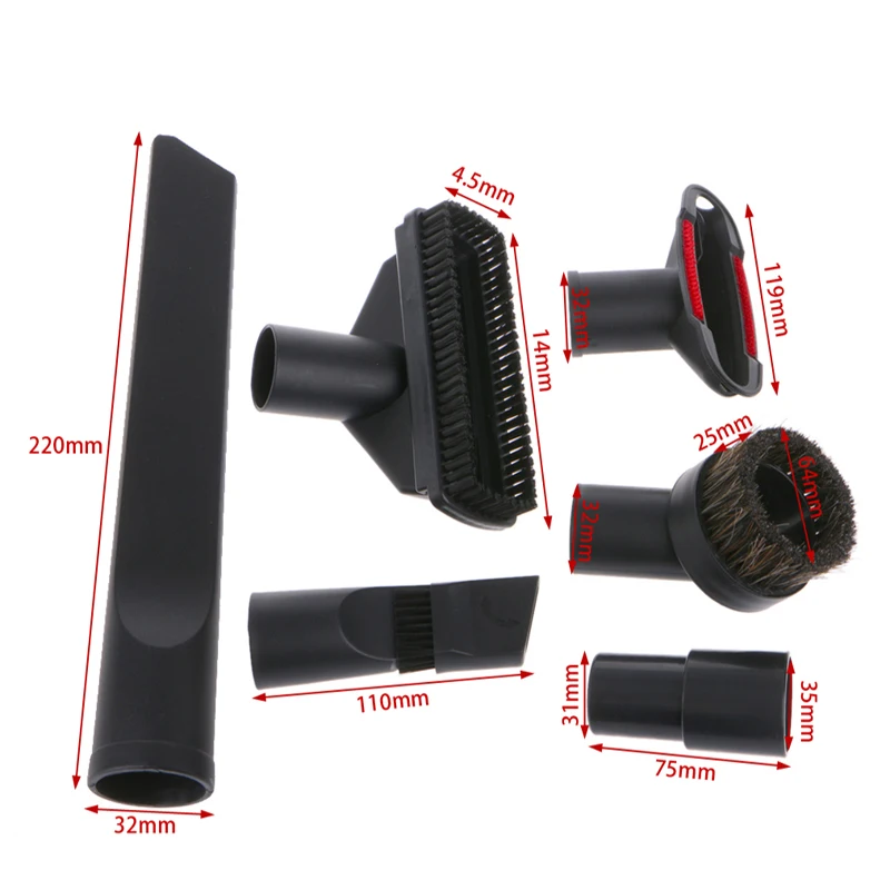 6 In 1 Vacuum Cleaner Brush Nozzle Home Dusting Crevice Stair Vacuum Cleaner Accessories Tool Kit 32mm 35mm vacuum cleaner