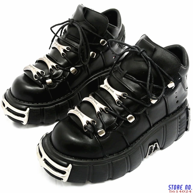 Metallic Lace Up Platform Creepers Shoes