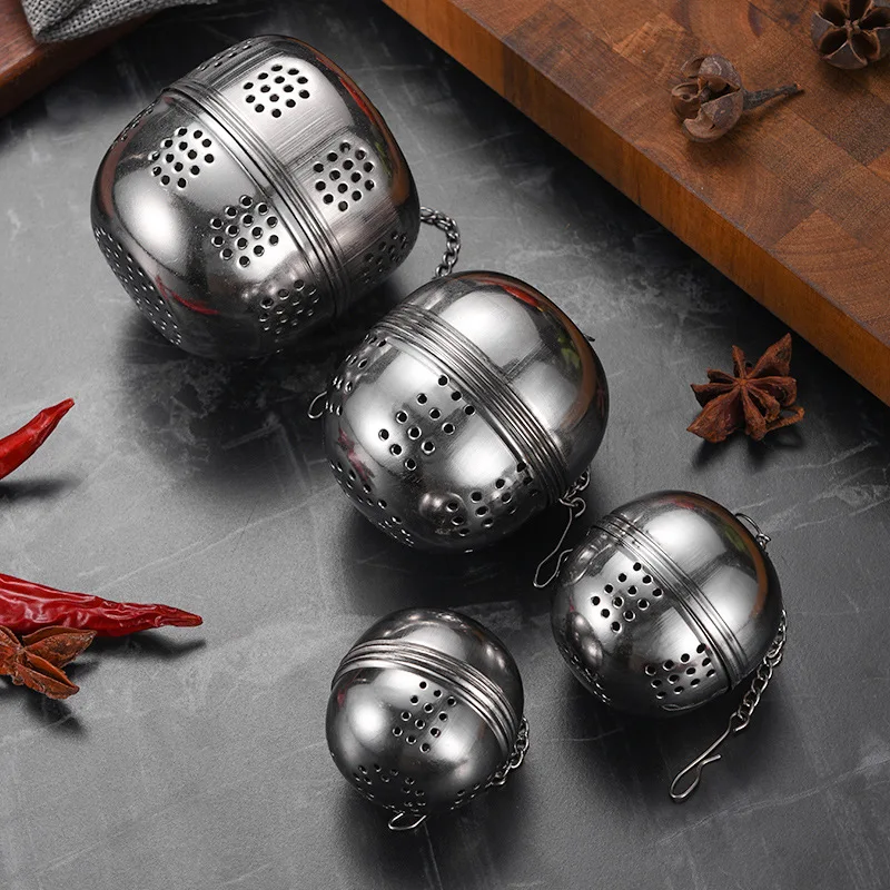 2 Infusori Per Tè In Acciaio Inox 304 A Forma Di Palla – Filtro A Maglia Fine Con Catena Per Tè E Spezie – Colore Oro