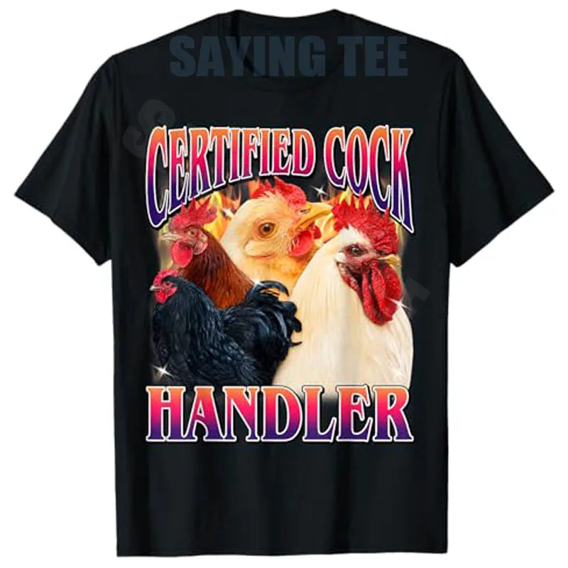 Zertifizierter Hühnerhalter Lustiges, beleidigendes T-Shirt mit Erwachsenenhumor, Bootleg-T-Shirt, Y2K, Bauern, Hühnerliebhaber, sarkastischer Witz, grafisches Spruch-T-Shirt