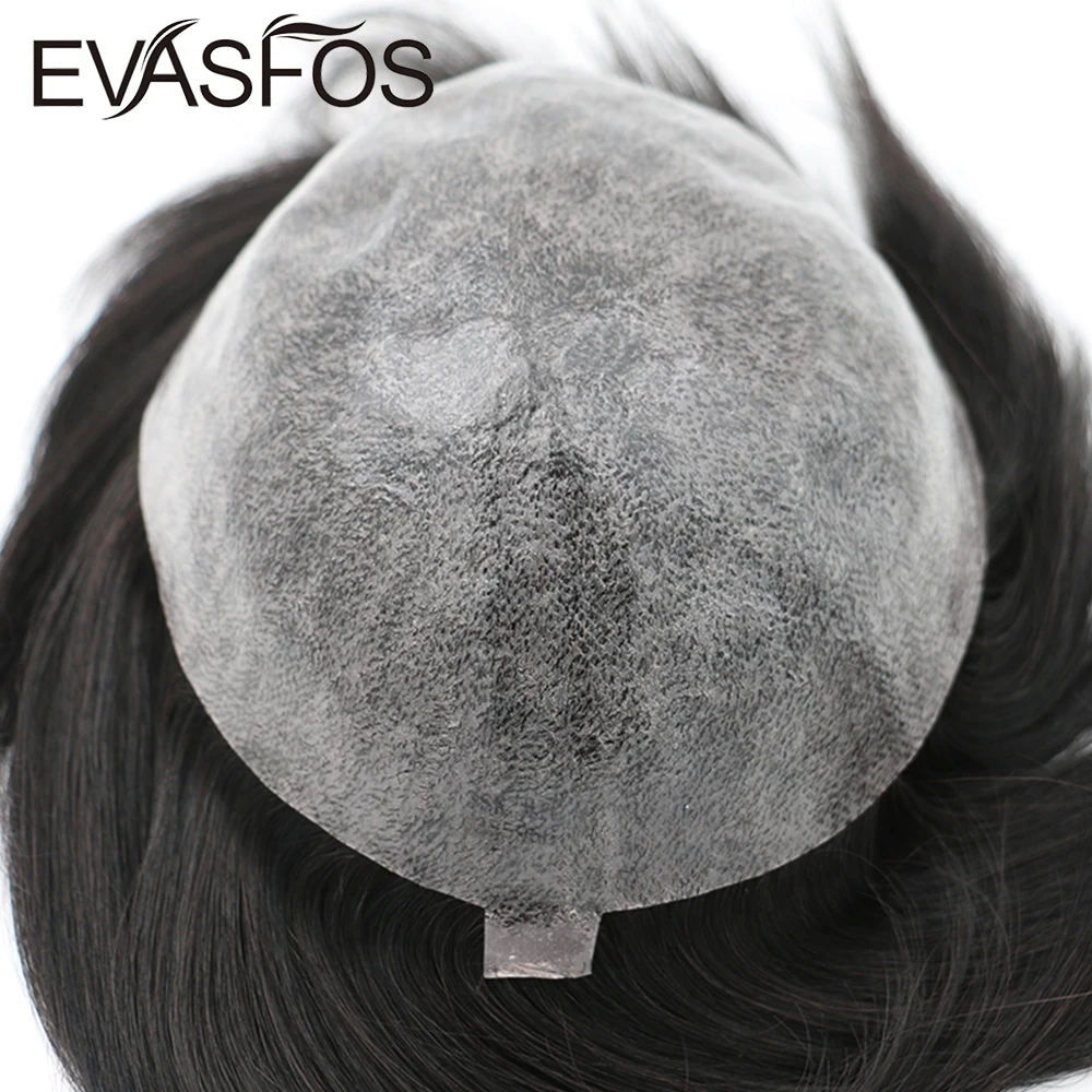 0.1mm Injected Male Hair Hairpiece 130% Density Skin Toupee Men Durable Wigs For Men Human Hair System Unit Capillary Prosthesis Human Hair Toupee