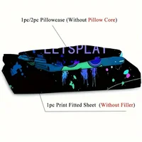 Painted Player Game Controller Print Fitted Sheet Set Mattress Cover Bedding Comfortable Breathable Bedding Set With Deep Pocket 6