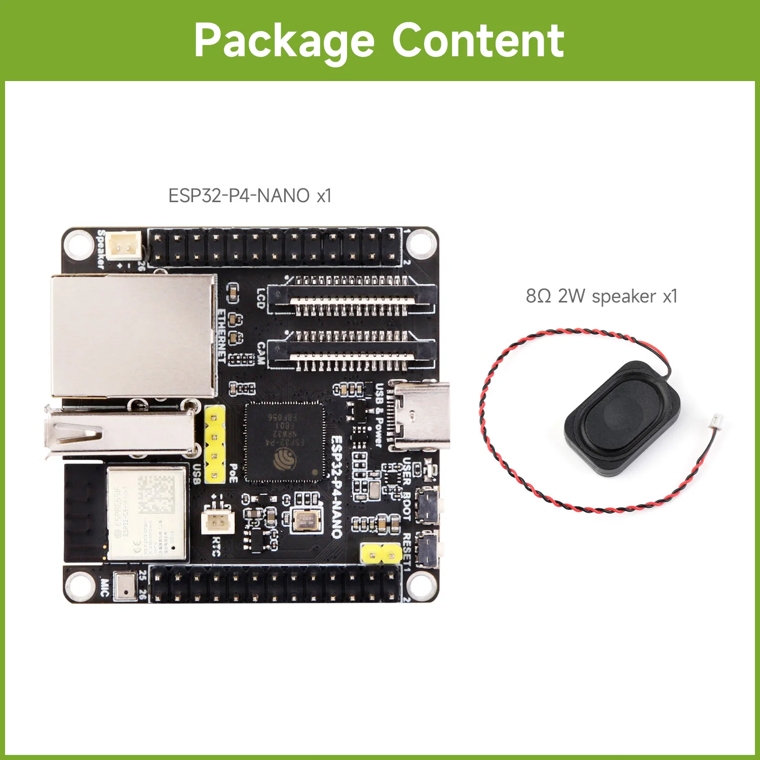 ตัวเลือกสินค้า ESP32-P4-NANO อัจฉริยะครบเครื่อง Wi-Fi6/Bluetooth5 RISC-V MCU