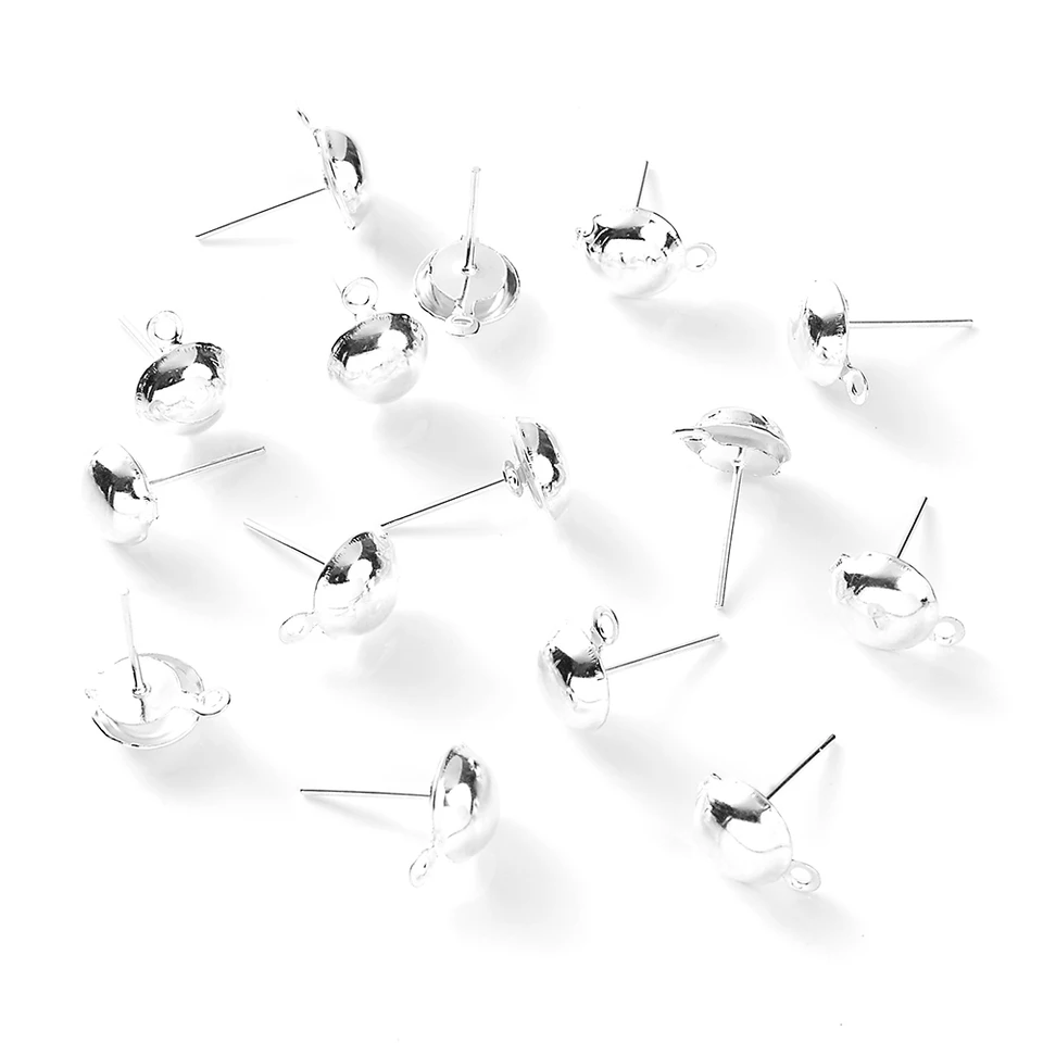 Orecchini A Perno E Perno Piatti E Rotondi In Acciaio Inox Vuoto Peg E Posta Orecchio Borchie Risultati Per Fare Orecchino Fai Da Te 12x8mm - Foto 4