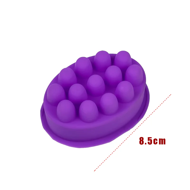 New 3D Handmade Silicone Soap Molds Massage Therapy Bar Molding Tray Oval Shape Mould DIY Resin Craft