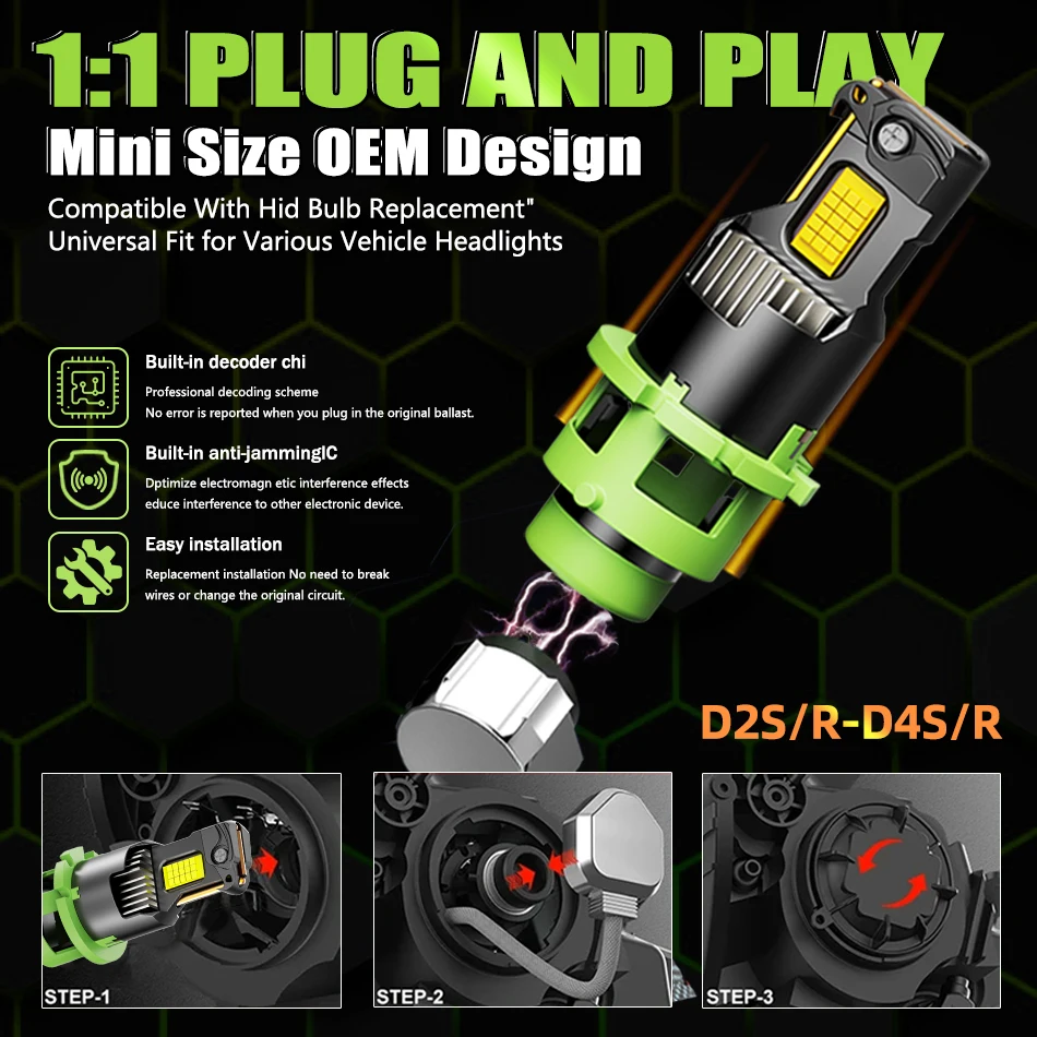 D2S D4S LED 자동차 헤드라이트 전구 HID 크세논 램프 캔버스 1700W 2000000LM 자동차 라이트 D2R D4R HID 1:1 플러그 앤 플레이 12V 자동차 전구