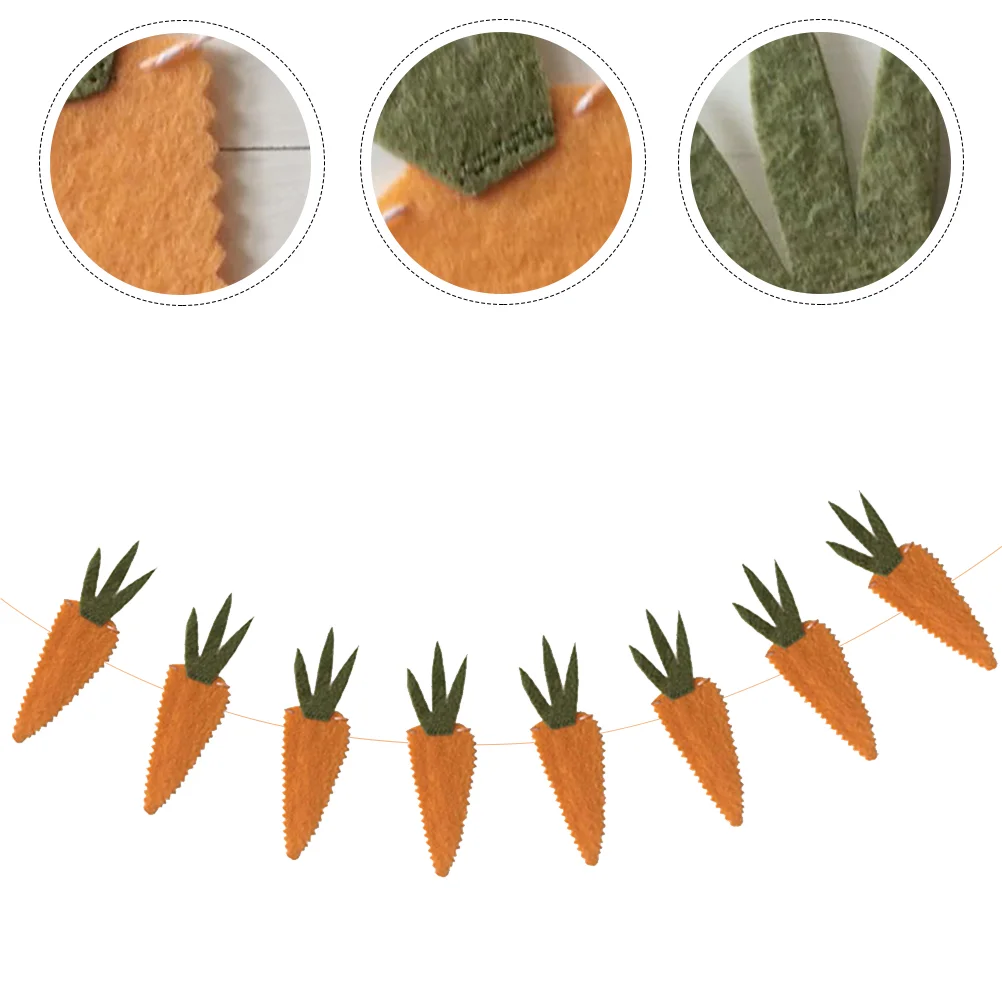 

Easter Carrot Banner Felt Bunny Carrot Garland Carrots Hanging Bunting Garland Wall Vegetable Ornament Easter Decorations Party