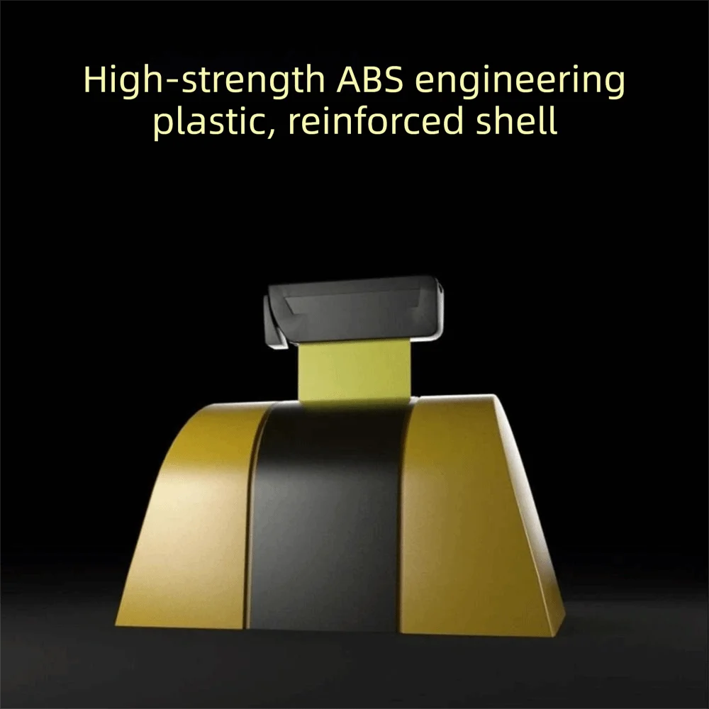 Yellow and Black Striped Retractable Wall-Mounted Safety Belt with Slow Rebound Mechanism, Easy Assembly