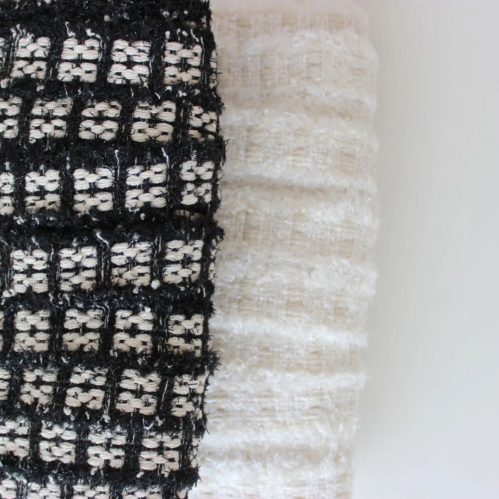 2Yards 2.5cm Winter New Tweed Fringed Trim Black&White Braid Webbing Sewing Accessory for Winter Coat DIY vintage Trimming