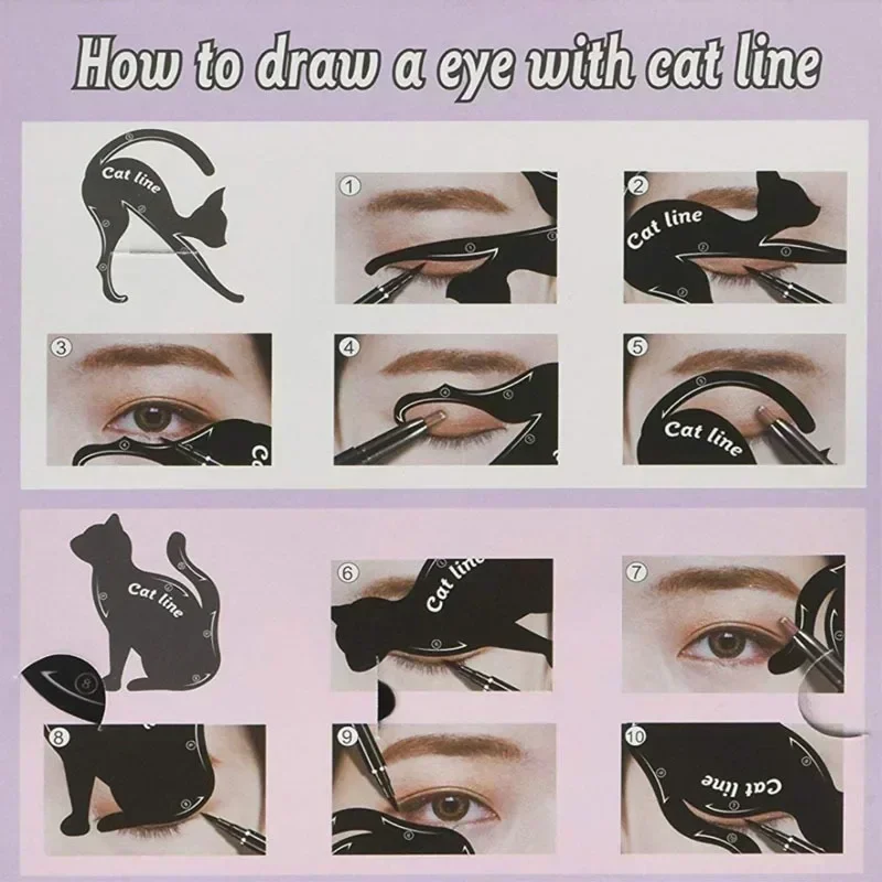 2 pcs/set Eye Liner Makeup DIY Cat Eye and Eyebrow Stencils makeup tools eyebrow stencil tool eyeliner stencil tool eye makeup tools