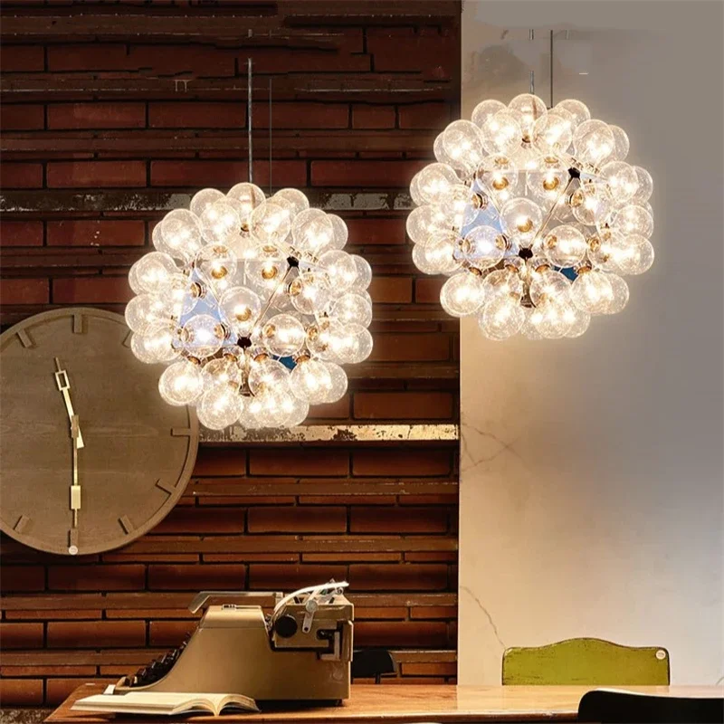 

Nordic Clear Glass Bubble Lamp Designer Taraxacum Lamp For Bedroom Living Room Bar Villa Decor LED Dinging Table Hanging Light