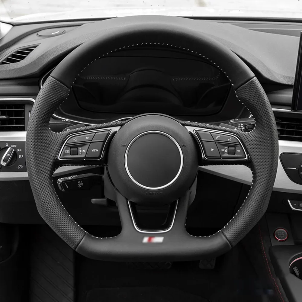 

Для Audi A3 A4 A5 S3 S4 S5 2017-2022 полностью ПЕРФОРИРОВАННОЕ полуперфорированное рулевое колесо из кожи с плоским дном Спортивное Рулевое Колесо