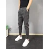 Summer New Solid Color Casual Pants Men's Korean Trendy Slims Smooths Your Silhouette Harem Waist Pants Youth Cropped Q11 3