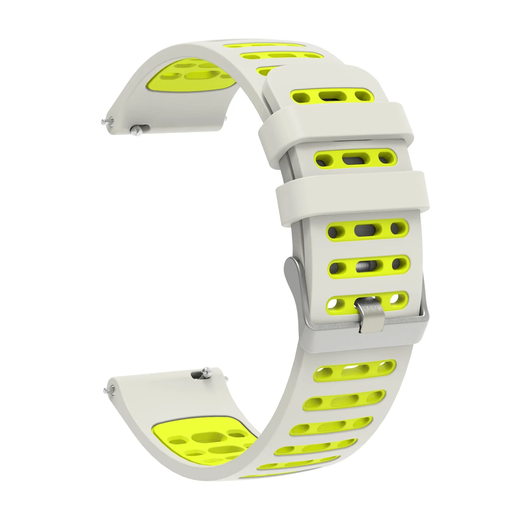Breathable Comfort Silicone Strap Bracelet, 22mm Band